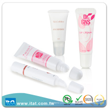 Free sample empty lip cream balm gloss soft plastic cosmetic hose tube